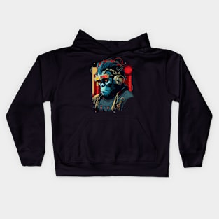 Anime Cyber Ape (Sci-Fi Ape Vintage Retro Future Design Cyberpunk Space Ape) Kids Hoodie